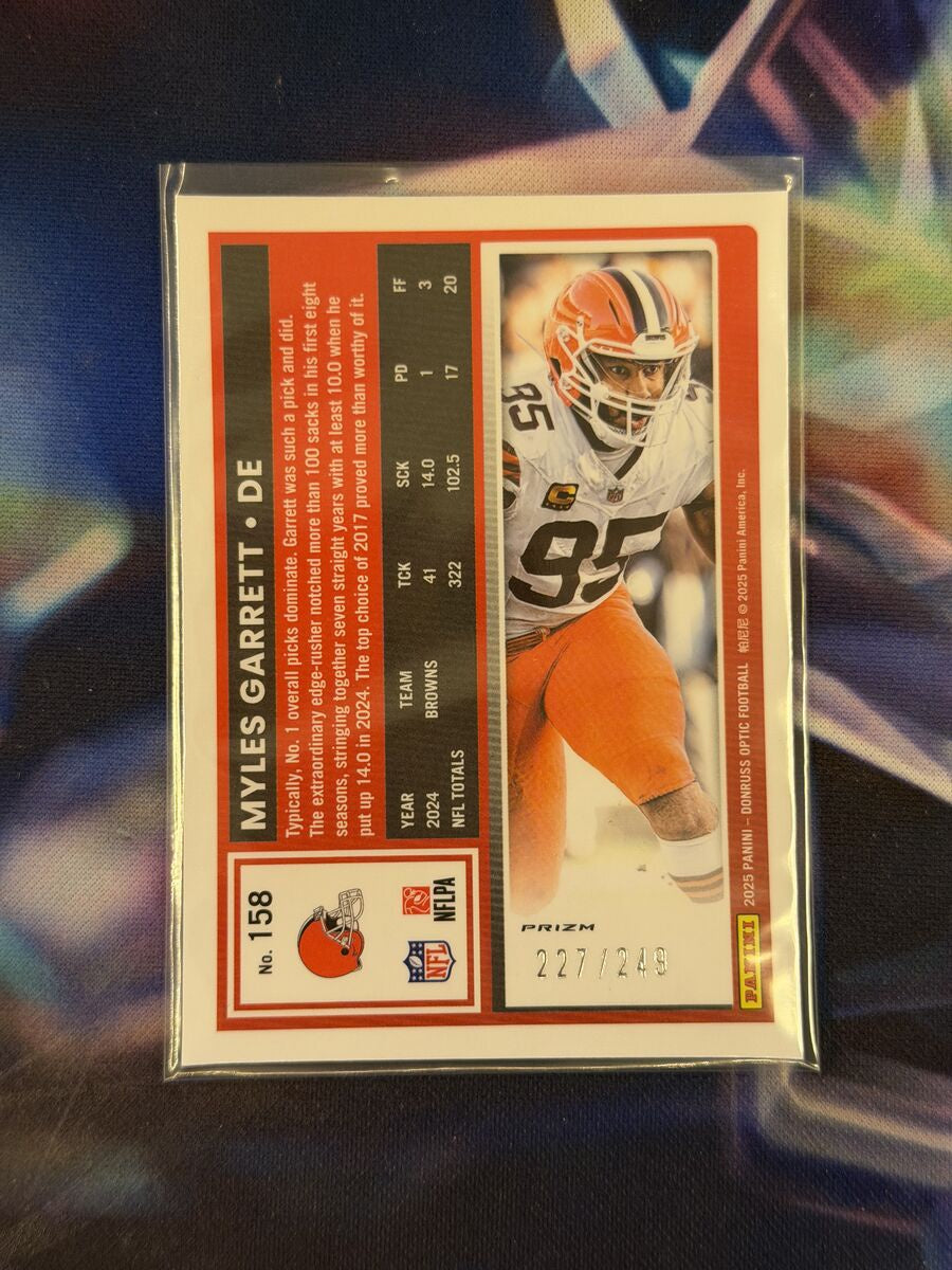 Myles Garrett Blue Prizm Back - 2025 Donruss Optic