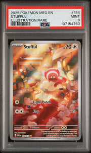 2025 Pokemon Mega Evolution MEG - #154 Stufful Illustration Rare - PSA Graded Card