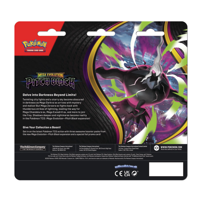 Pokemon Mega Evolution - ME05 Pitch Black - (MAX 2) 3 Pack Blister