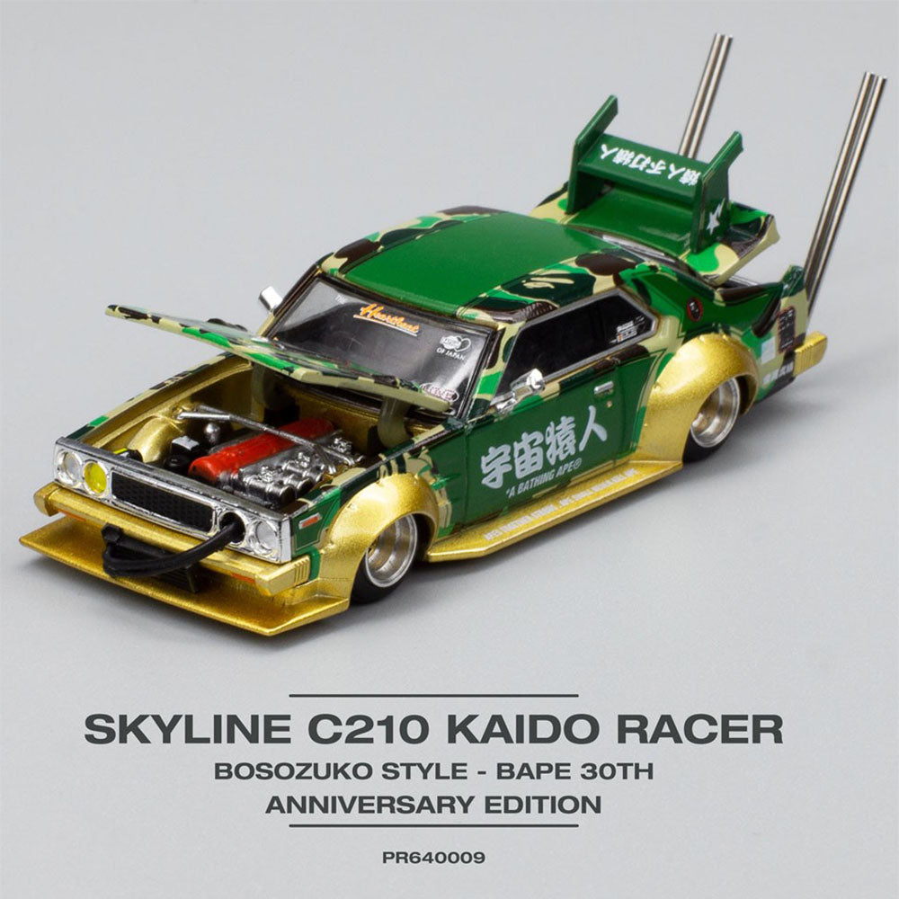 BAPE x POP RACE 30th Anniversary Edition - Skyline C210 Kaido Racer Bosozoku - 1:64 Scale