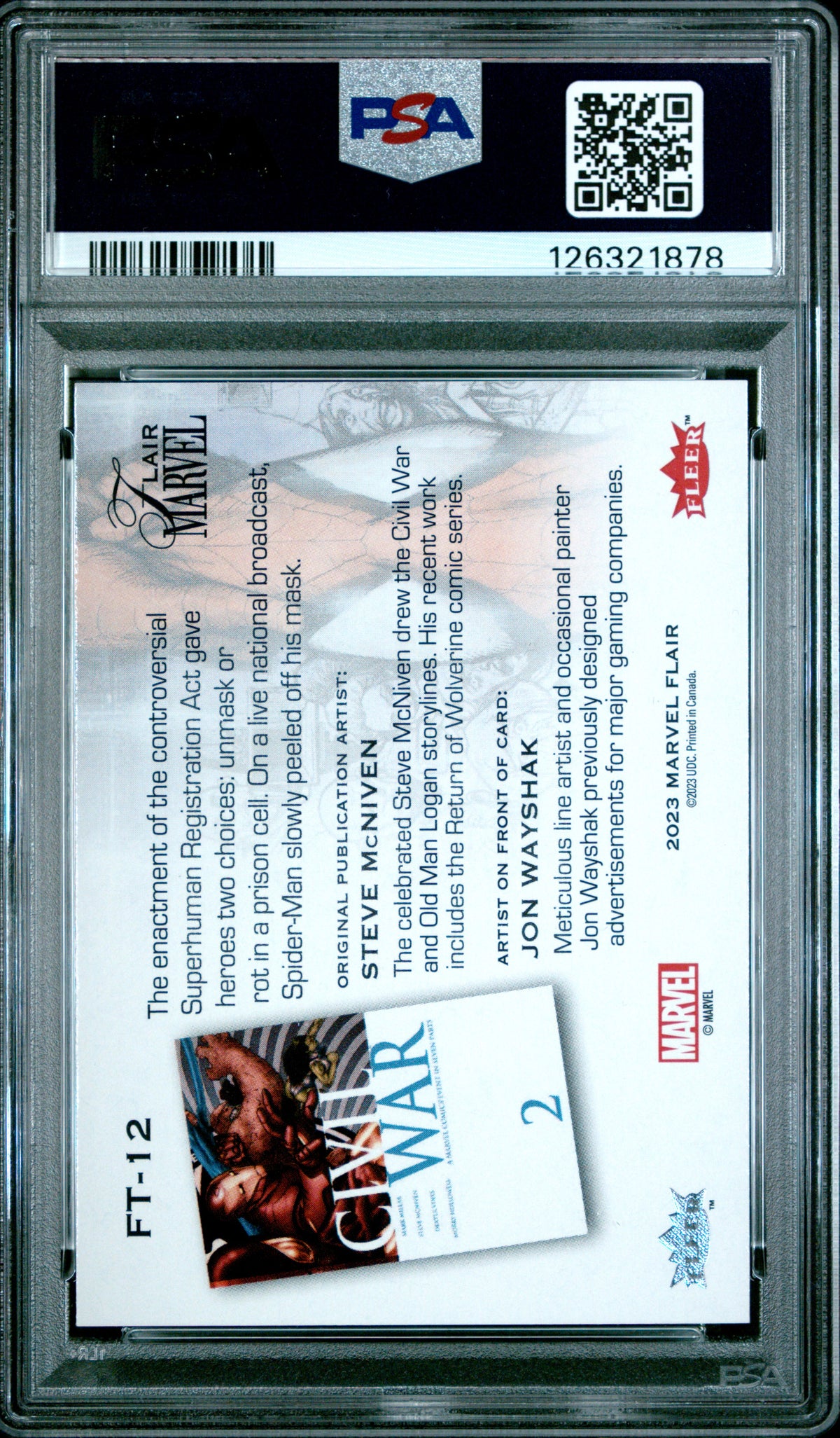 2024 Upper Deck Flairium - Marvel Premium - Spider-Man #FT-12 - PSA 10