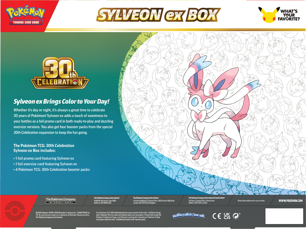 Pokemon - MAX 1 - 30th Celebration Sylveon ex Box - (PRE-ORDER SEPT 16, 2026)