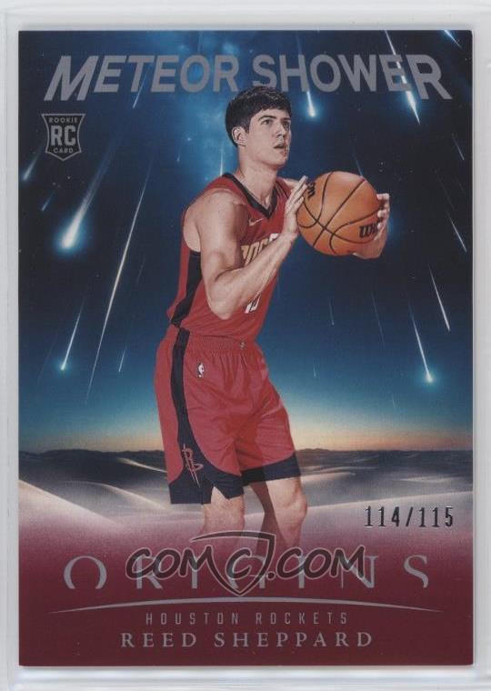 2024-25 Panini Origins - Meteor Shower - Maroon - Reed Sheppard #6 - Limited to /115 - Rookie Card - Ungraded Raw Card
