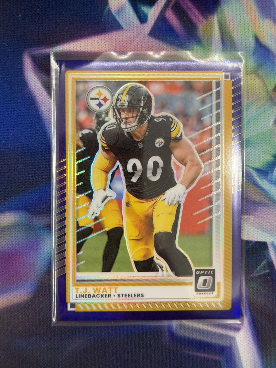 T.J. Watt Purple Prizm Front - 2025 Donruss Optic