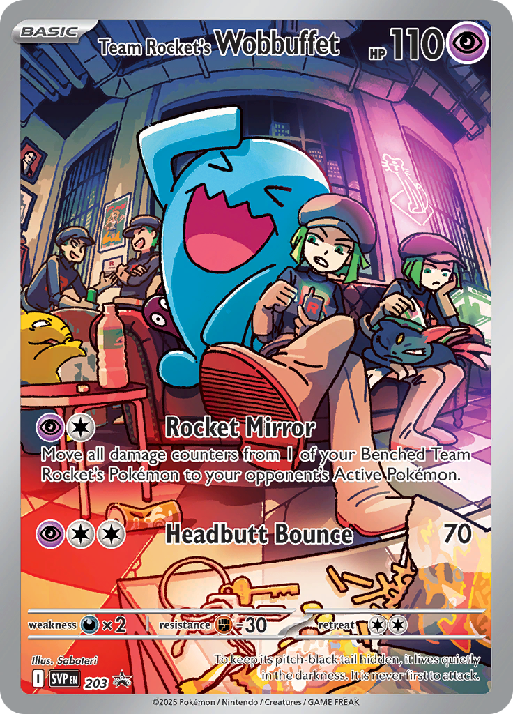 2025 Pokemon DRI-EN - Team Rocket's Wobbuffet #203 - ETB Promo Card - Ungraded Raw Card
