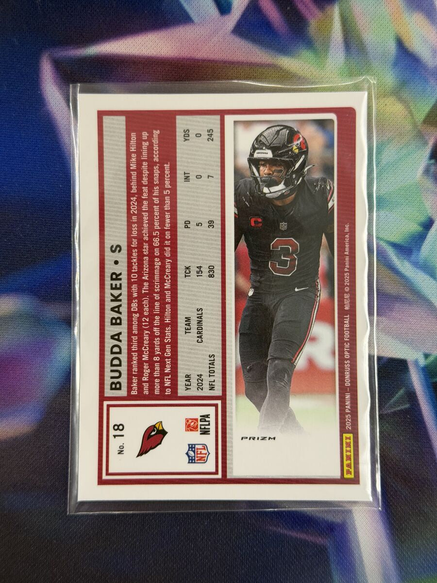 Budda Baker Holo Back - 2025 Donruss Optic