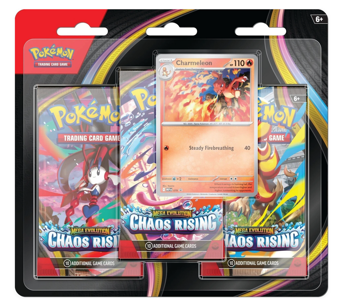 Pokémon TCG: Mega Evolution - Chaos Rising 3 Pack Blister (PRE-ORDER MAY 22)