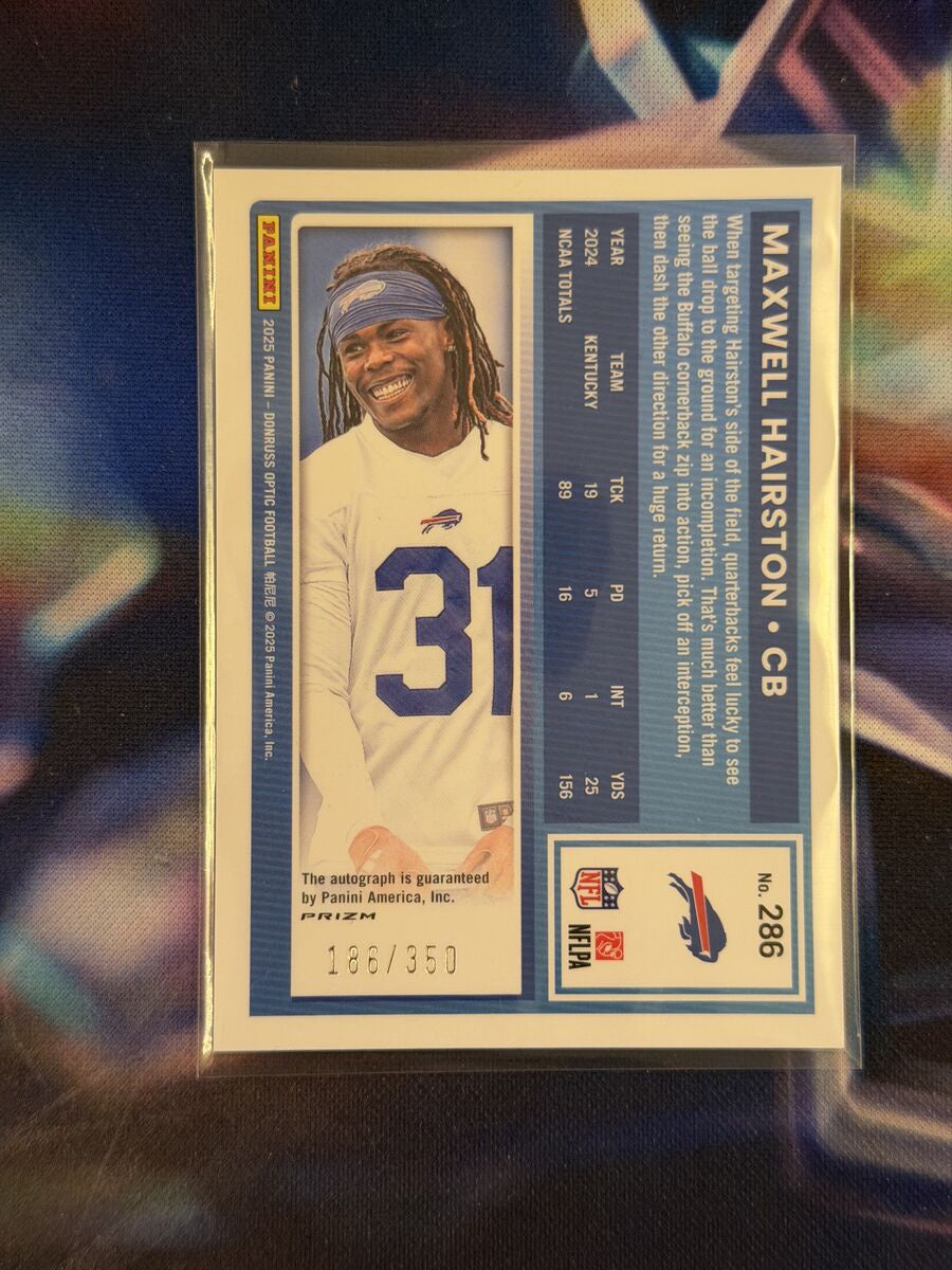 Maxwell Hairston Rated Rookie Auto Back - 2025 Donruss Optic