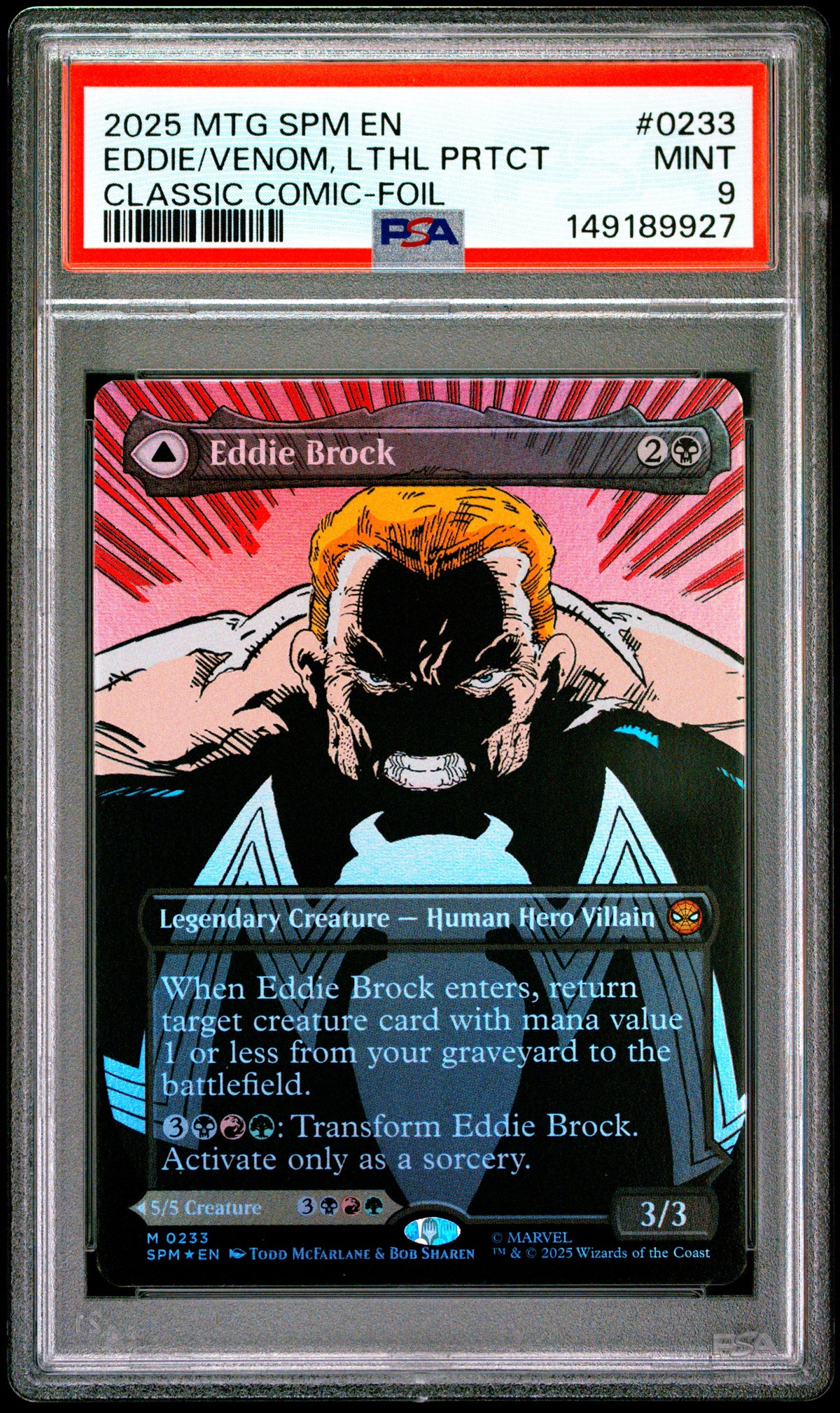 Magic The Gathering Marvel's Spider-Man - Eddie Brock / Venom Double Sided #0233 PSA 9