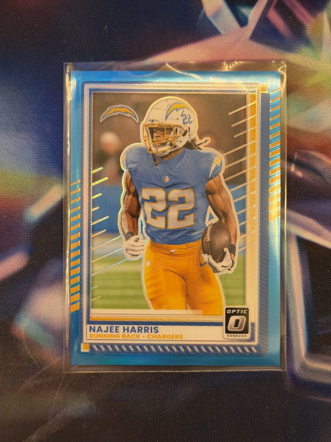 Najee Harris Aqua Prizm Front - 2025 Donruss Optic