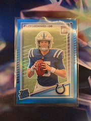 Riley Leonard Rated Rookie Aqua Prizm Front - 2025 Donruss Optic