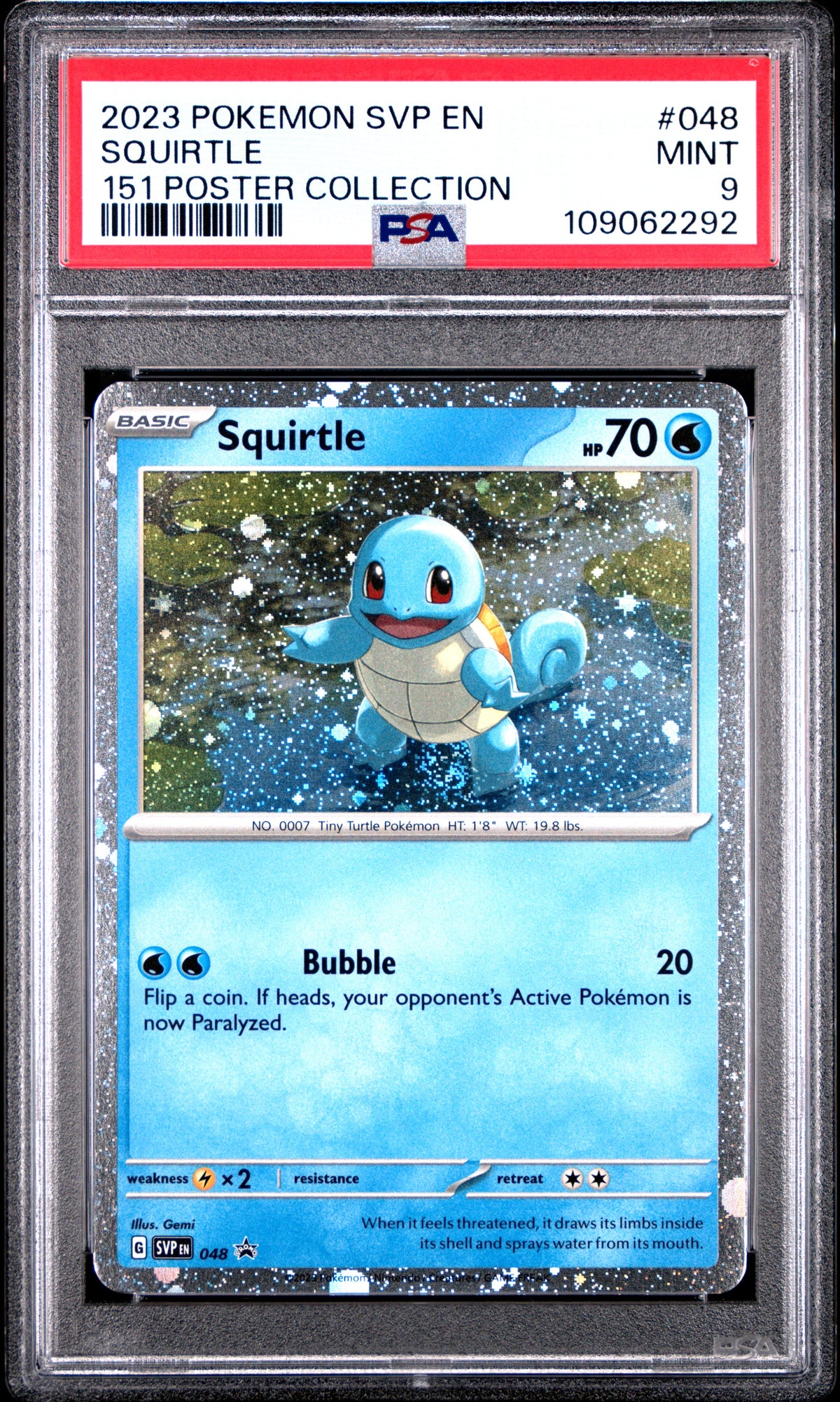 2023 Pokemon SVP-EN - 151 Poster Collection PSA Cosmos Holo Promo Set - Bulbasaur #046 - Charmander #047 - Squirtle #048