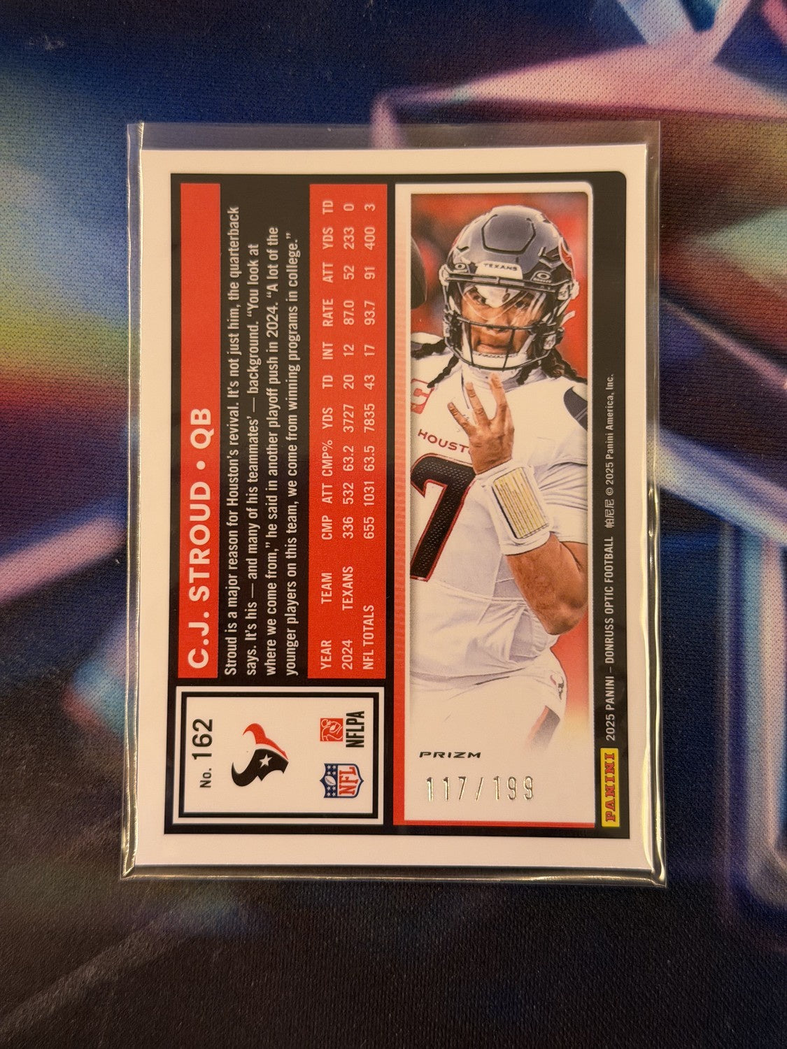 C.J. Stroud Flex Emoji Prizm Back - 2025 Donruss Optic