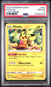 2022 Pokemon Sword & Shield — Lost Origin 052 Pikachu — PSA Graded Card