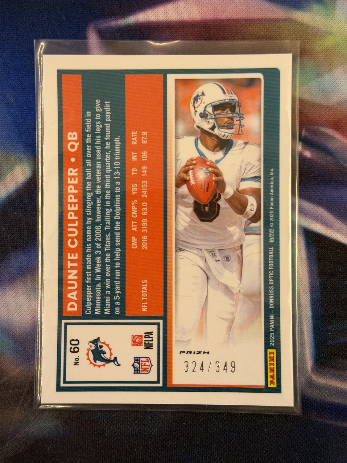 Daunte Culpepper Aqua Back - 2025 Donruss Optic