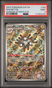 2024 Pokemon SVP En — SV Black Star Promo — 159 Magneton Surging Sparks Elite Trainer Box — PSA Graded Card