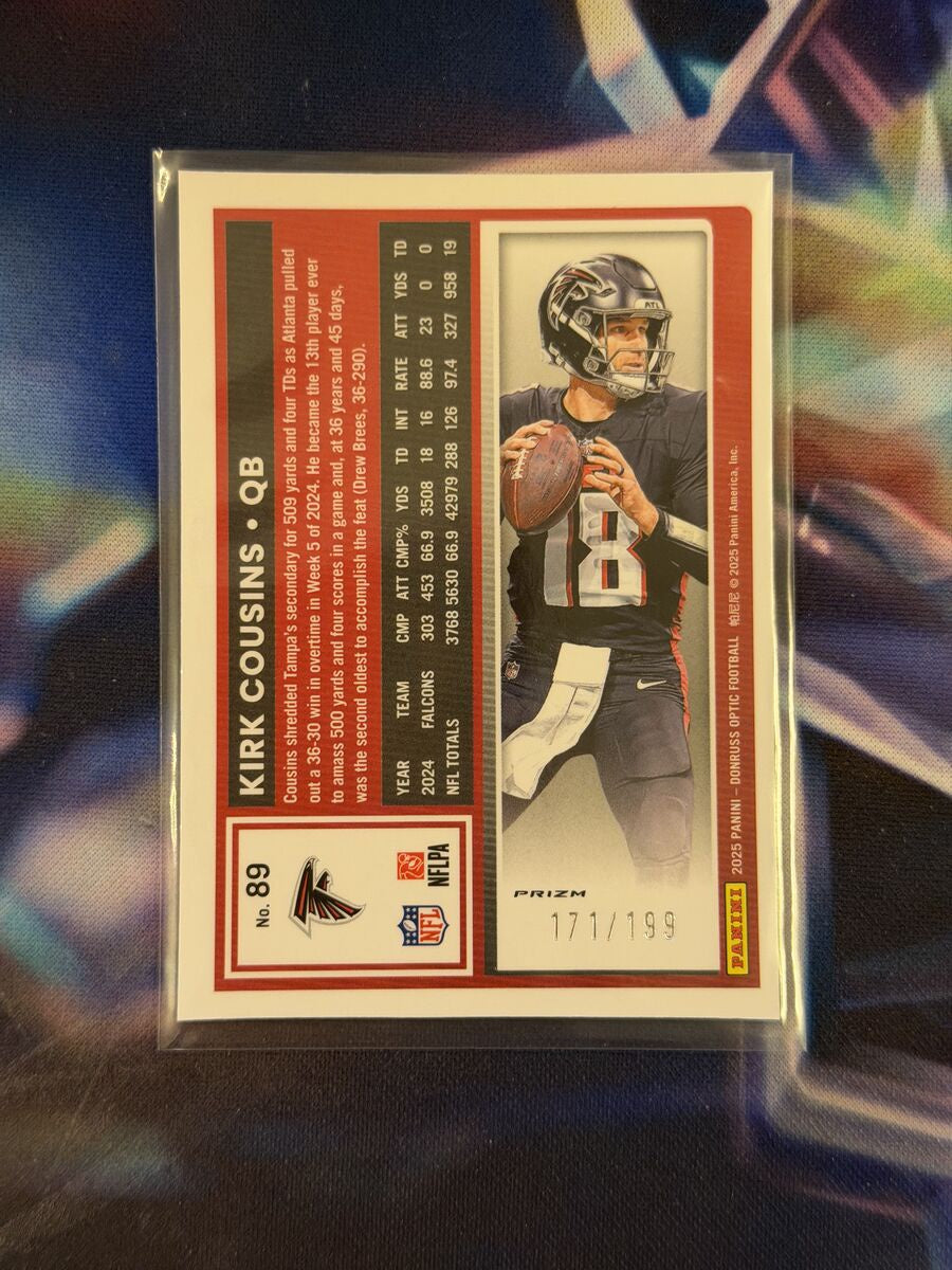 Kirk Cousins Flex Emoji Prizm Back - 2025 Donruss Optic