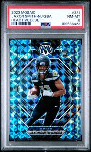 2023 Panini Mosaic - Jaxon Smith-Njigba - Reactive Blue Mosaic Prizm #331 - Rookies - PSA Graded Card