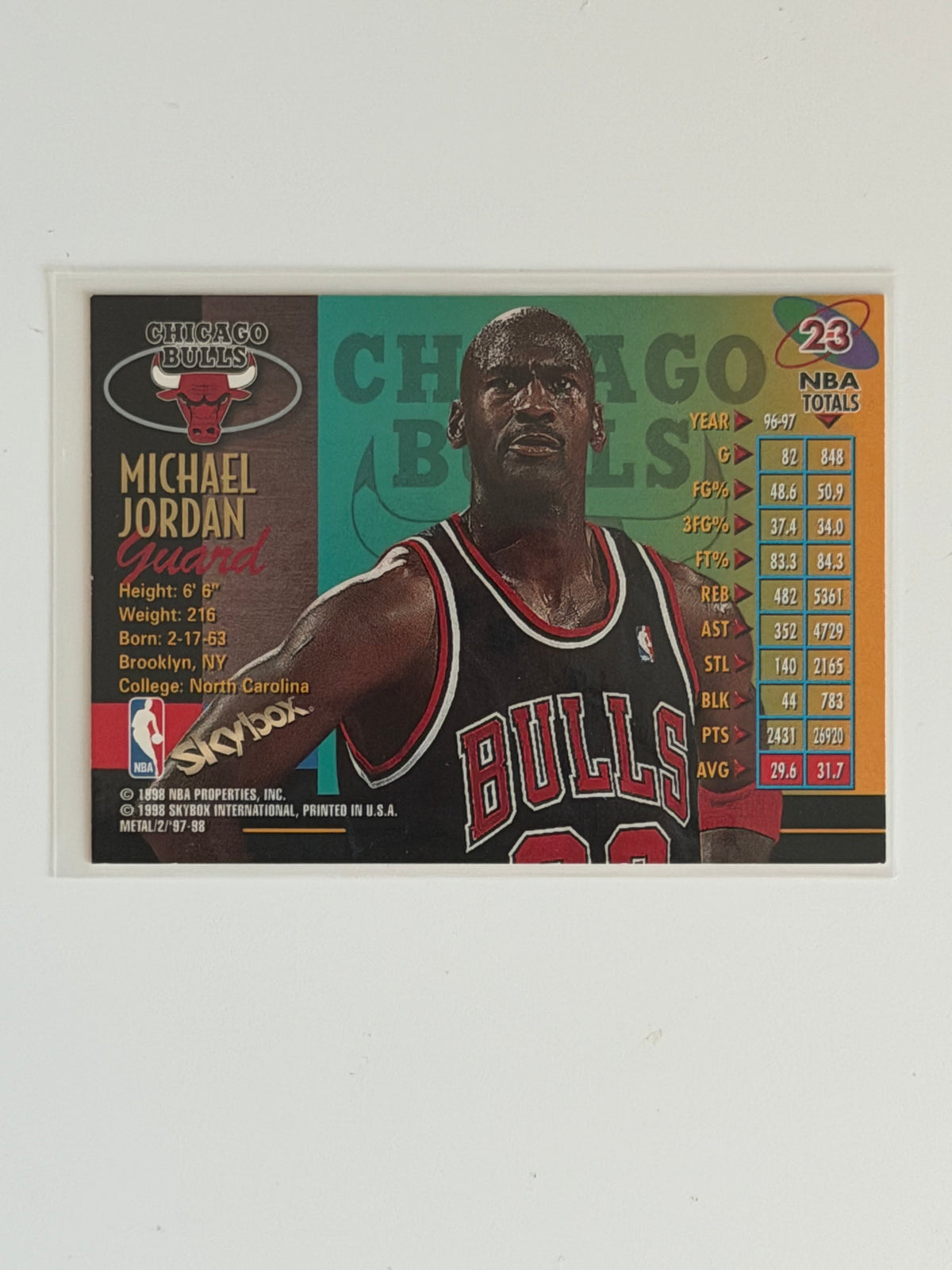 1997-98 Skybox International Metal Universe - Michael Jordan - #23 - Raw Ungraded Card