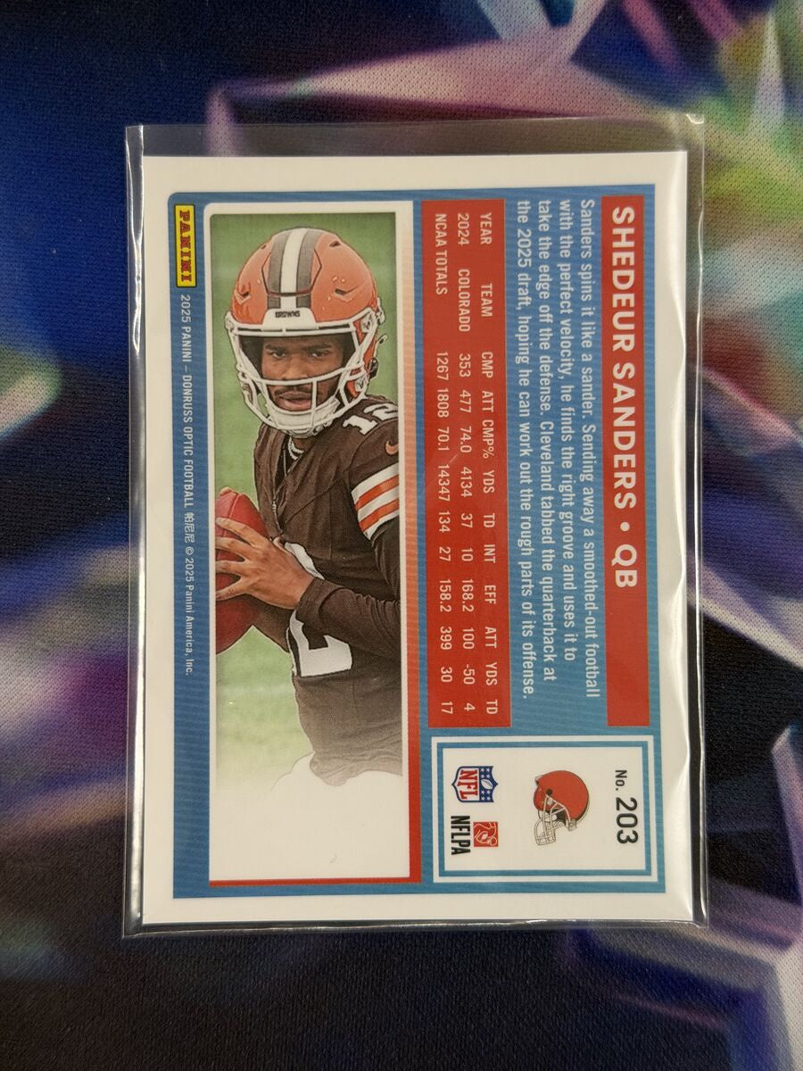 Shedeur Sanders Rated Rookie Back - 2025 Donruss Optic
