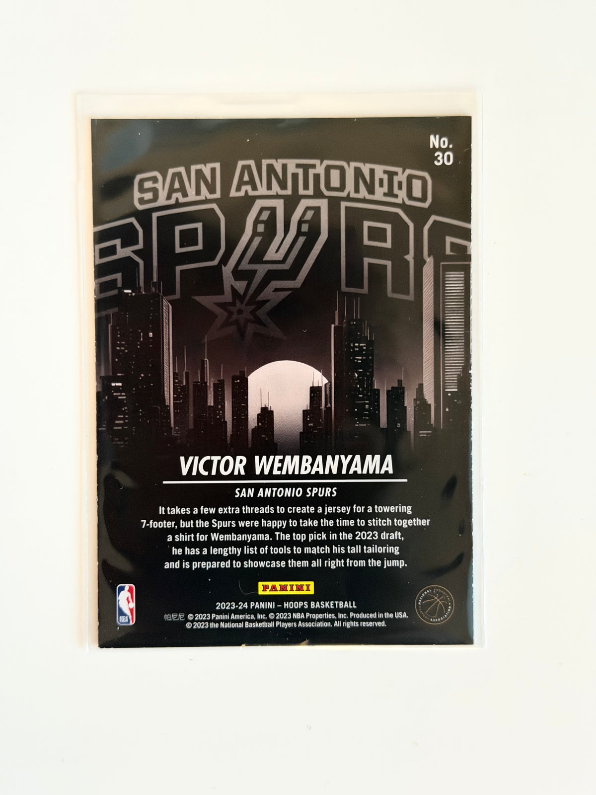 2023-24 Panini NBA Hoops - Victor Wembanyama - City Edition Holo Rookie #30 - Raw Ungraded Card