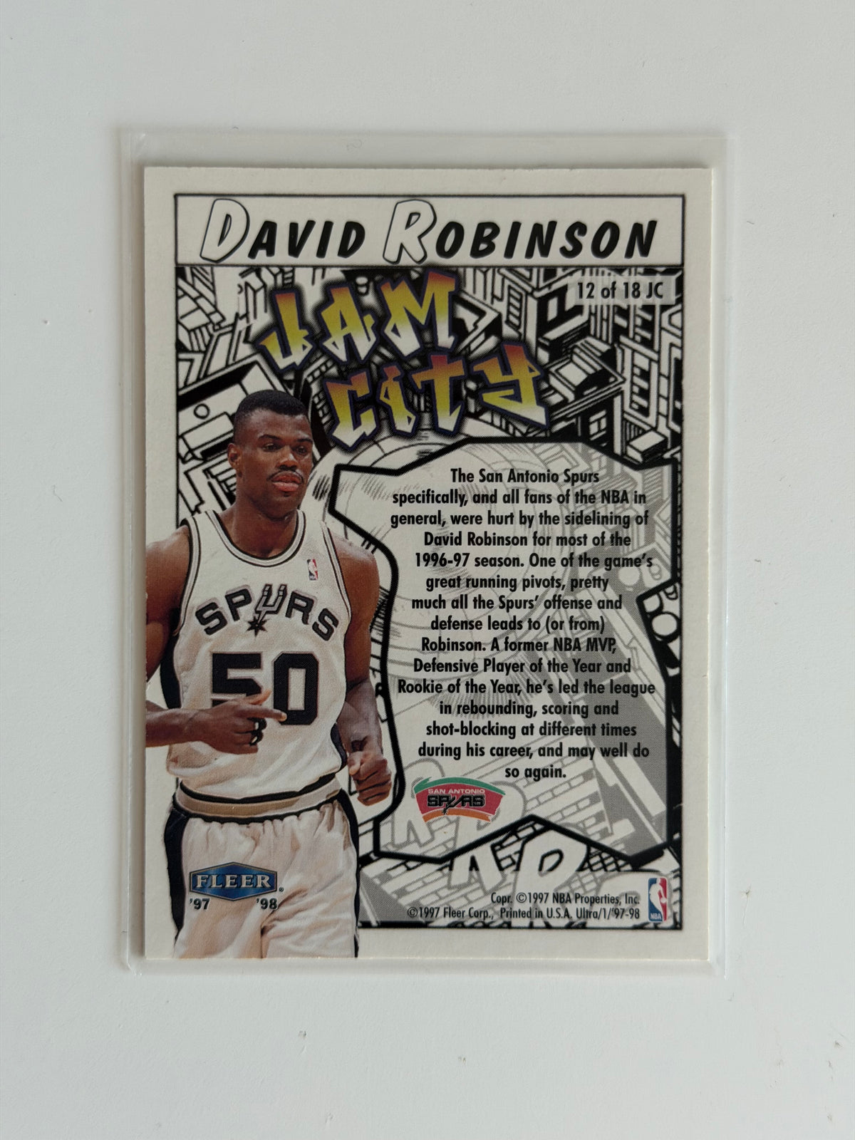 1997 Fleer Ultra — Jam City - David Robinson - #12 - Raw Ungraded Card