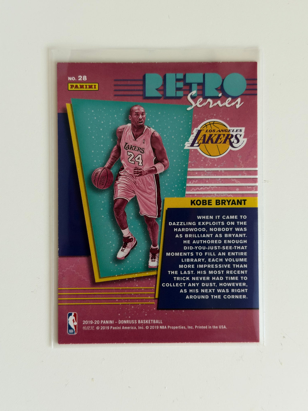 2019-20 Panini Donruss Basketball - Kobe Bryant - Retro Series #28 - Raw Ungraded Card