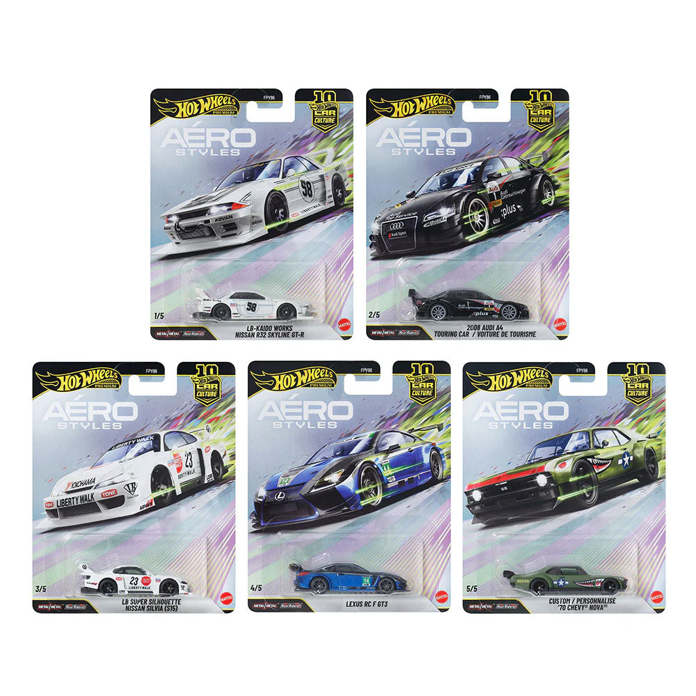 Hot Wheels Premium - Car Culture 2026 Mix 6 - Aerostyles - Complete Set of 5
