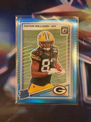 Savion Williams Rated Rookie Aqua Prizm Front - 2025 Donruss Optic