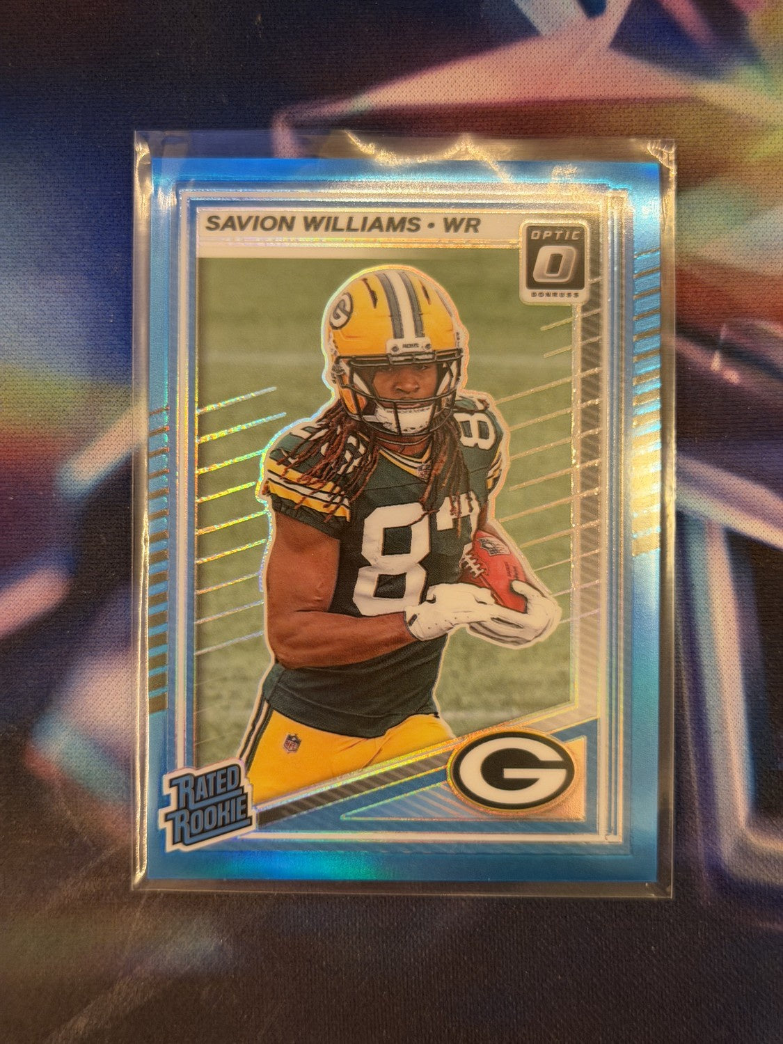 Savion Williams Rated Rookie Aqua Prizm Front - 2025 Donruss Optic