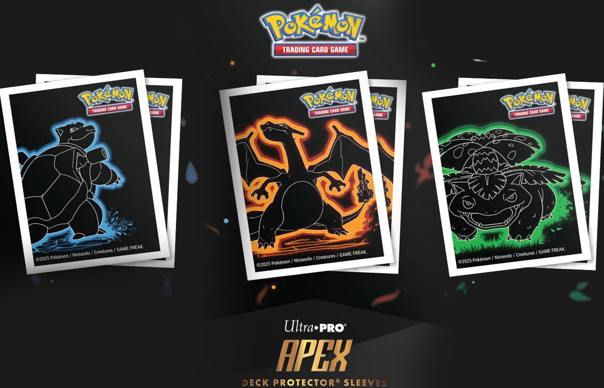 Pokemon - Apex Neon Kanto Deck Protectors Bundle - Blastoise, Charizard & Venusaur (105ct each)