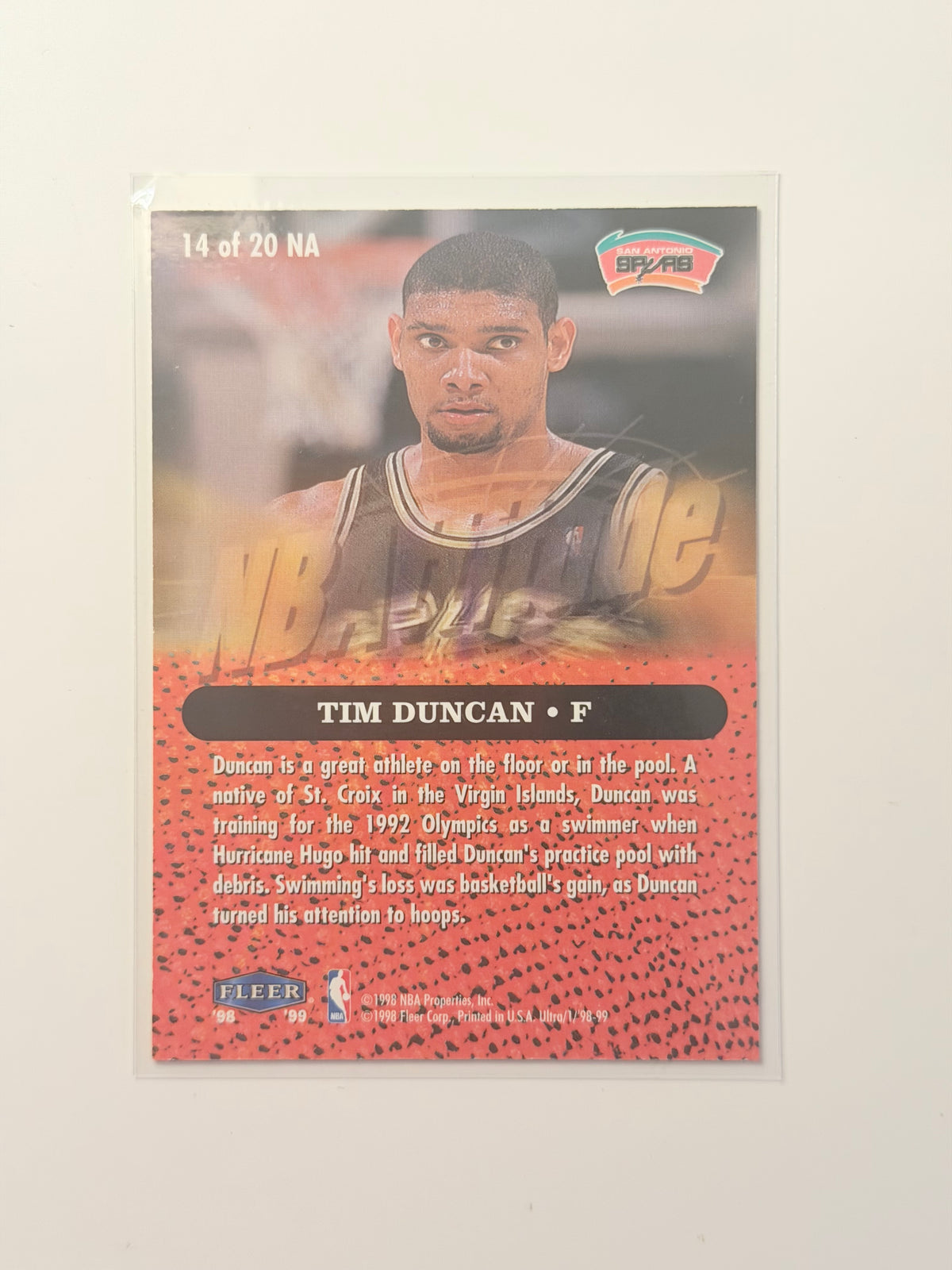 1998 Fleer Fleer Ultra - Tim Duncan - NBA Attitude #14 - Raw Ungraded Card