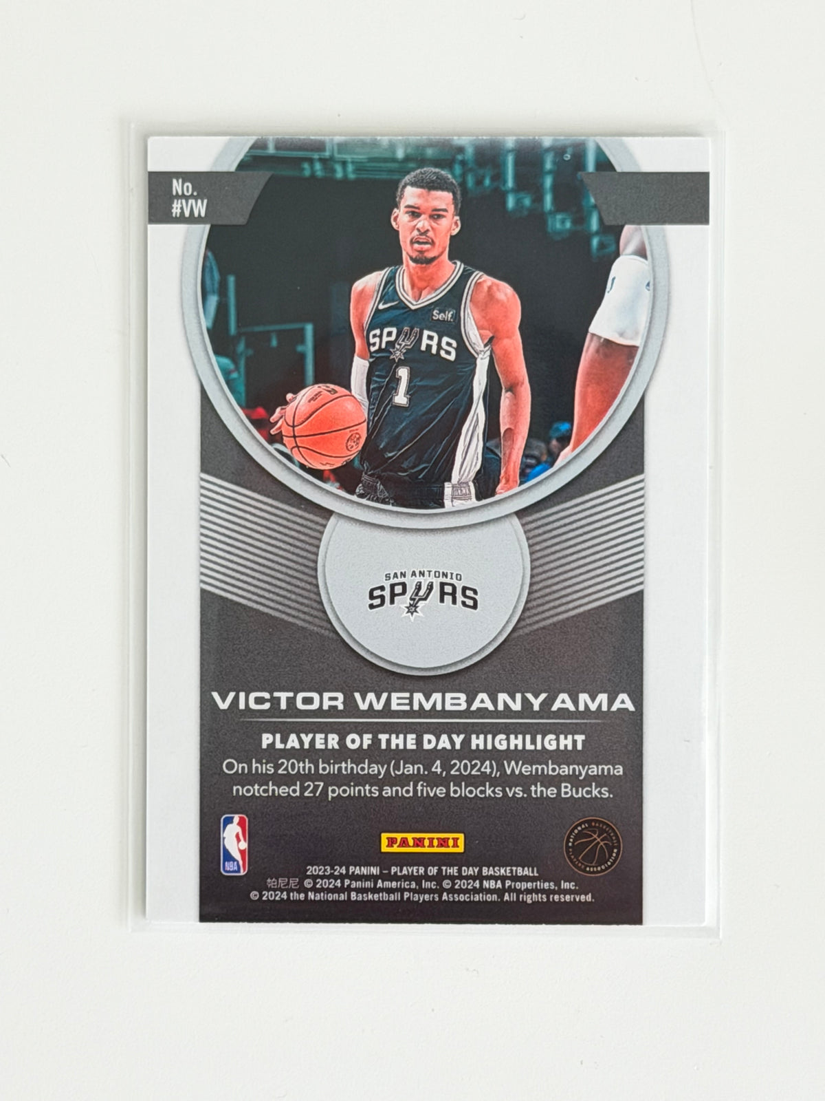 2023-24 Panini - Victor Wembanyama - Player of the Day Highlight #HVW - Rookie - Raw Ungraded Card