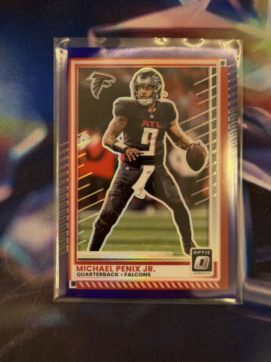 Michael Penix Jr. Purple Prizm Front - 2025 Donruss Optic