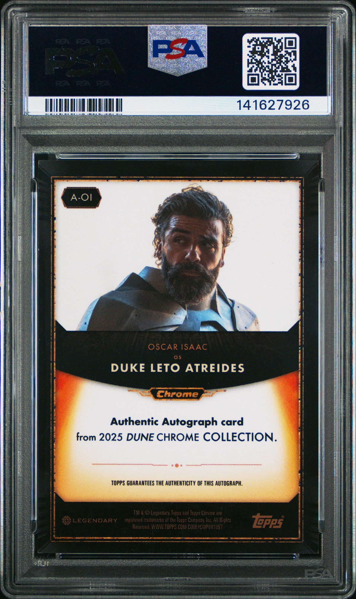 2024 Topps Chrome Dune - Oscar Isaac - On-Card Autographs - Gold Limited to /50 #A-OI - PSA Graded Card
