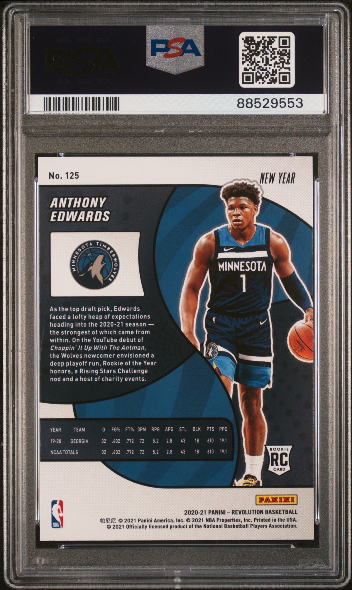 2020 Panini Revolution - Anthony Edwards - Chinese New Year #125 - PSA Graded Card