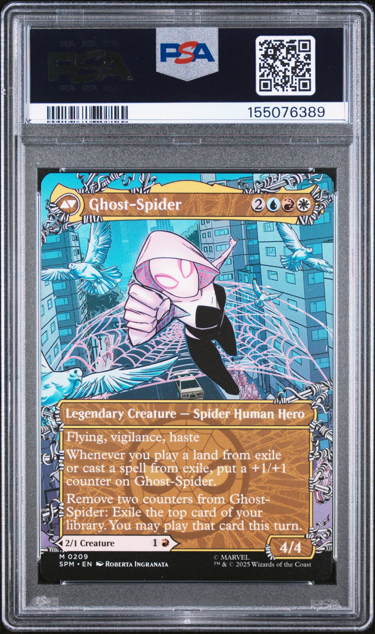 2025 Magic the Gathering Marvel's Spider-Man - Gwen/Ghost-Spider - Double Sided - Web-Slinger Borderless #0209 - PSA Graded Card