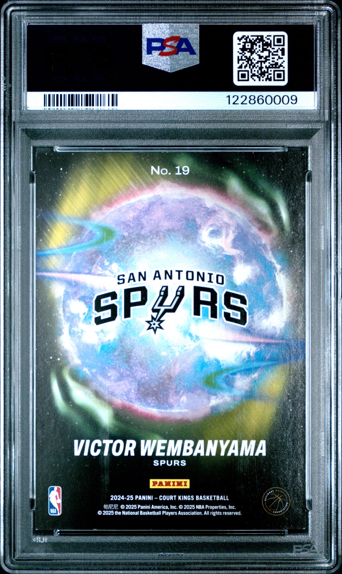 2024 Panini Court Kings - Victor Wembanyama - Aurora Case Hit #19 - PSA Graded Card