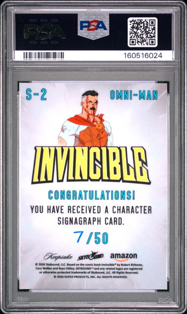 2026 Keepsake Invincible Season 2 - Omni-Man - Signagraph SDCC Red /50 #S-2 - PSA Graded Card