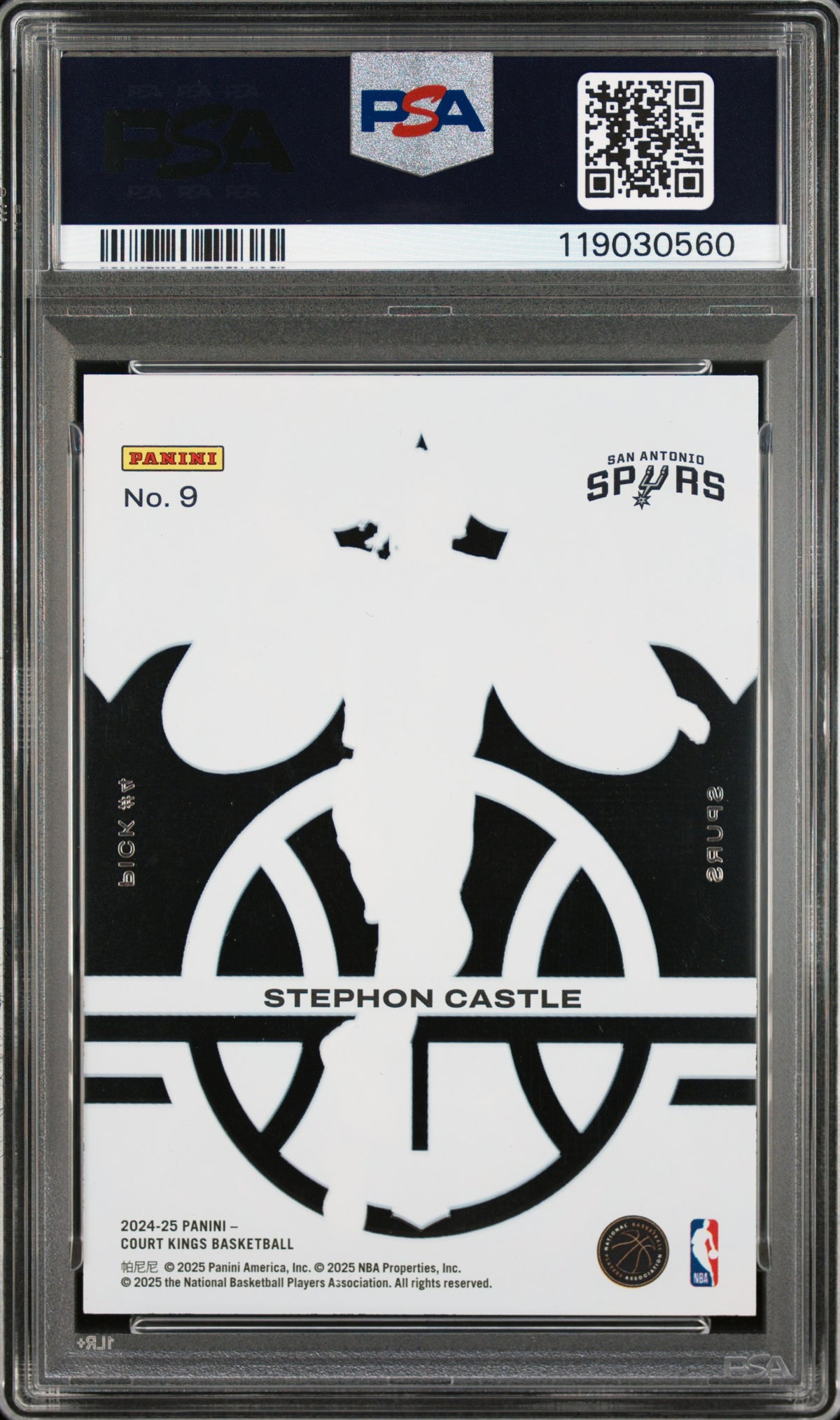 2024 Panini Court Kings Acetate Rookies Court Kings - Stephon Castle - Acetate Rookies #9 - PSA Graded Card