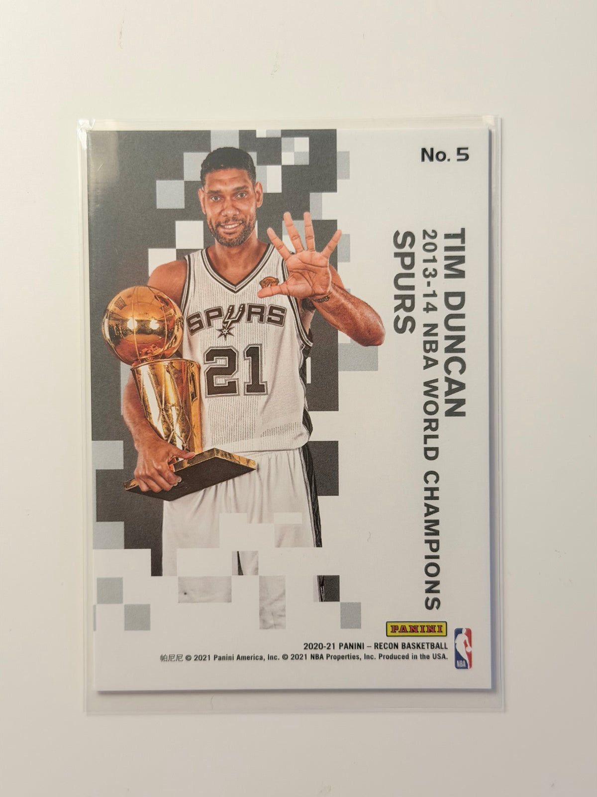 2020-21 Panini Recon — Eyes on the Prize - Tim Duncan - Eyes on the Prize #5 - Raw Ungraded Card