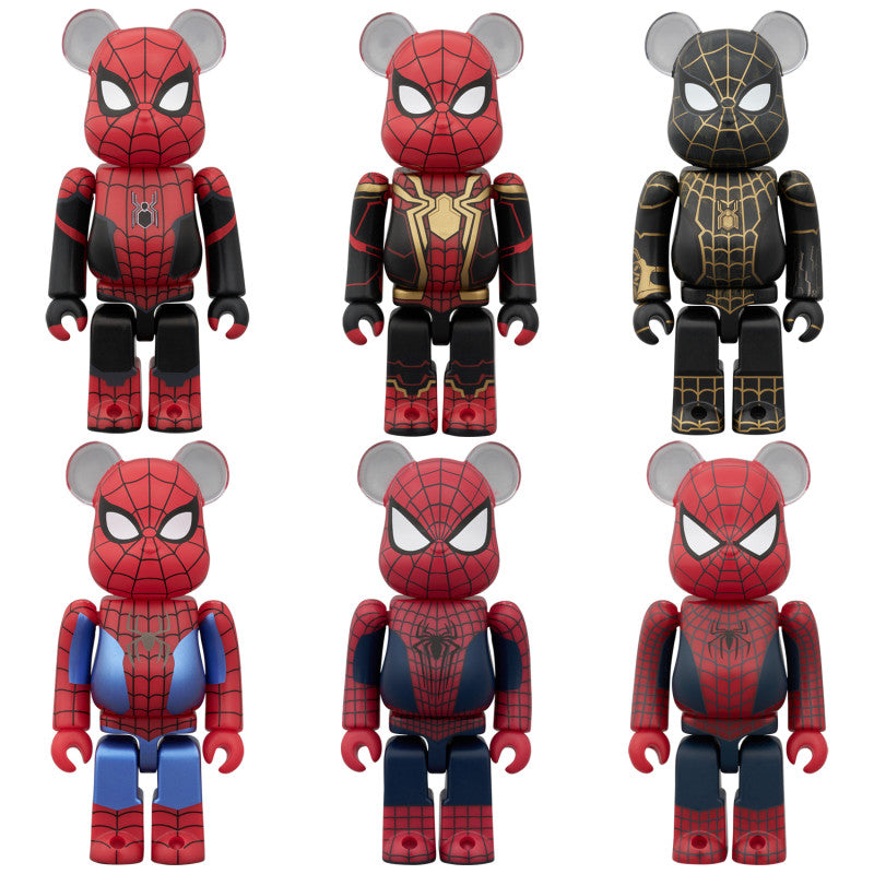 Medicom Bearbrick - Spider-Man: No Way Home - Complete Set of 6 - 100% Size - Chase Set (PRE-ORDER SEPT 2026)