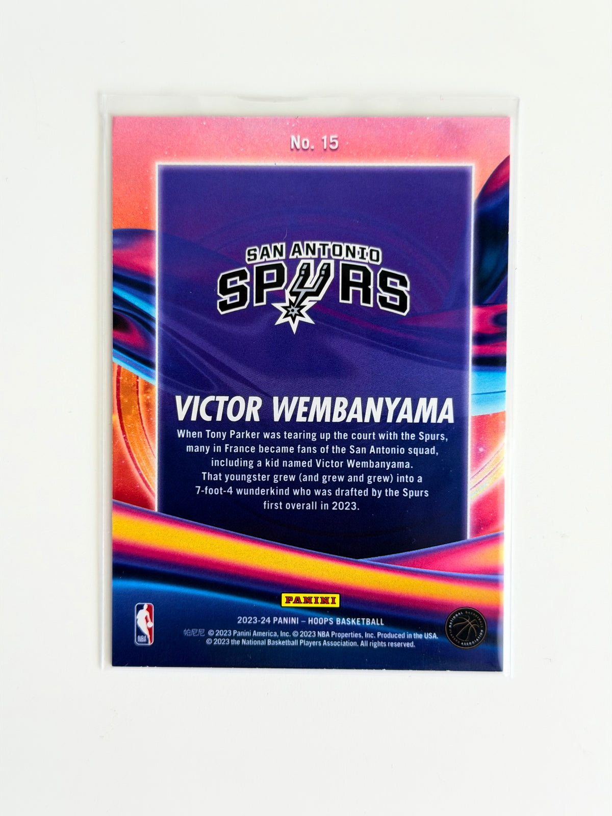 2023-24 Panini - Victor Wembanyama - NBA Hoops #15 - Anti-Gravity Rookie - Raw Ungraded Card