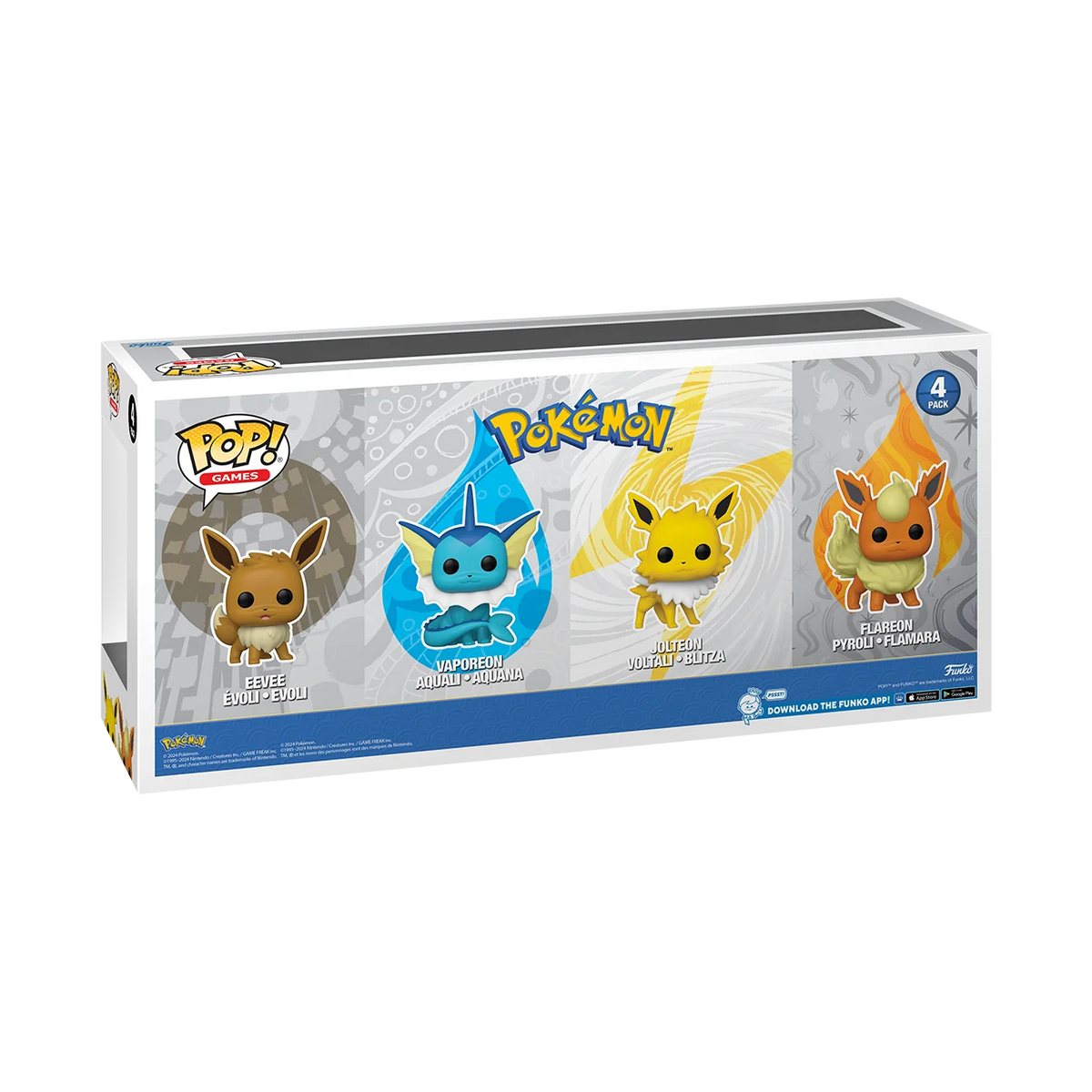 Funko Games - Pokemon Eevee Evolution 4-Pack - Eevee / Vaporeon / Jolteon / Flareon