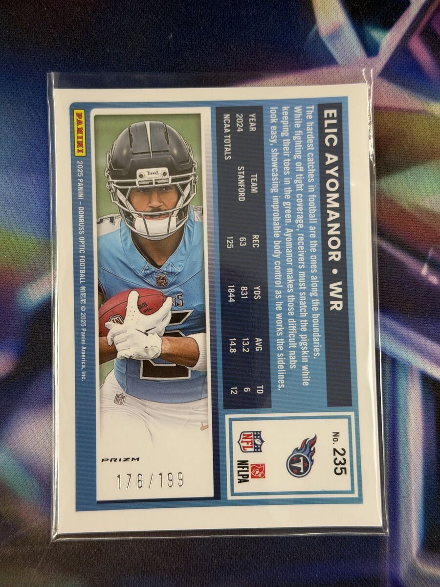 Elic Ayomanor Rated Rookie Flex Emoji Back - 2025 Donruss Optic