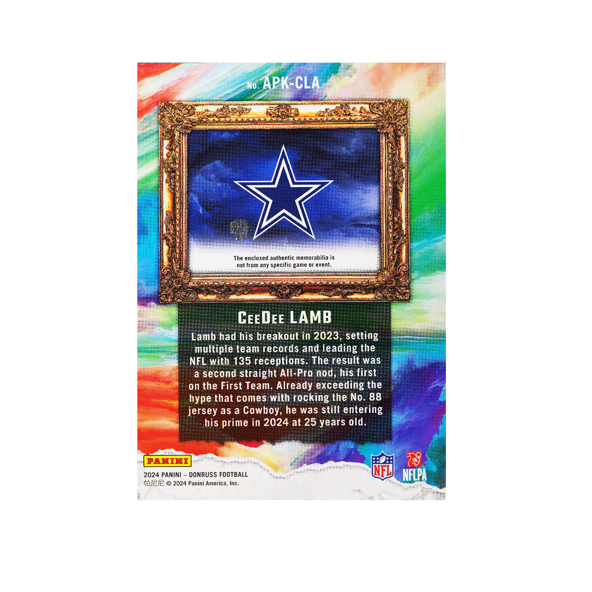 2024 Panini Donruss - All Pro Kings Patch - CeeDee Lamb  - Studio Series Limited to /100  - Ungraded Card
