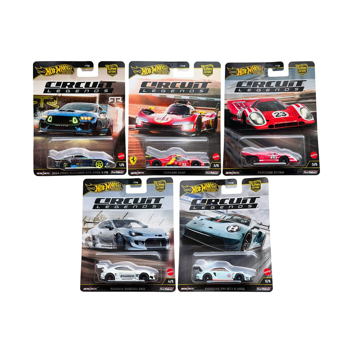 Hot Wheels Premium - Car Culture Circuit Legends - Mix 5 - 2025 Complete Set - MTFPY86K1\