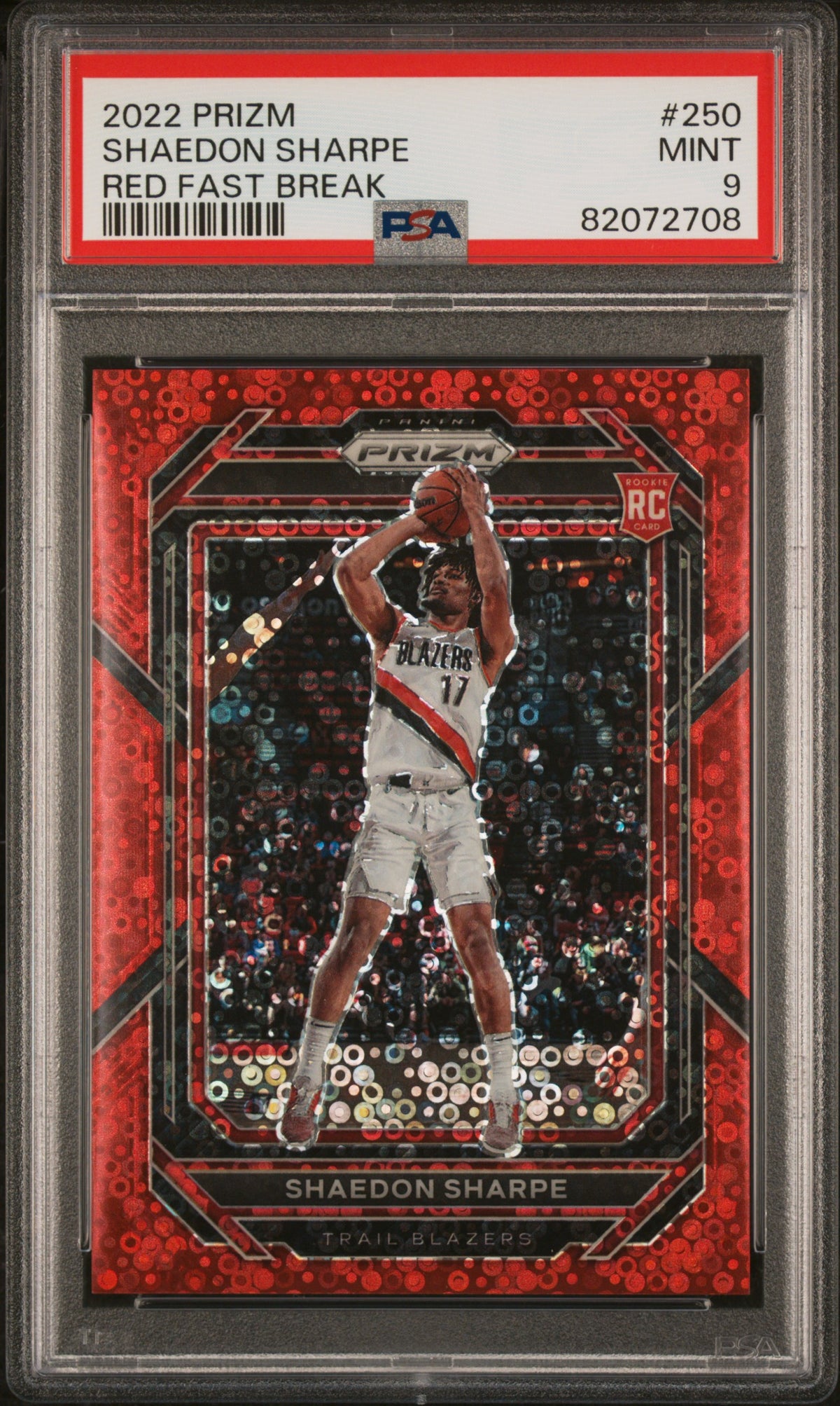 Shaedon Sharpe PSA 9 Front - Cert #82072708