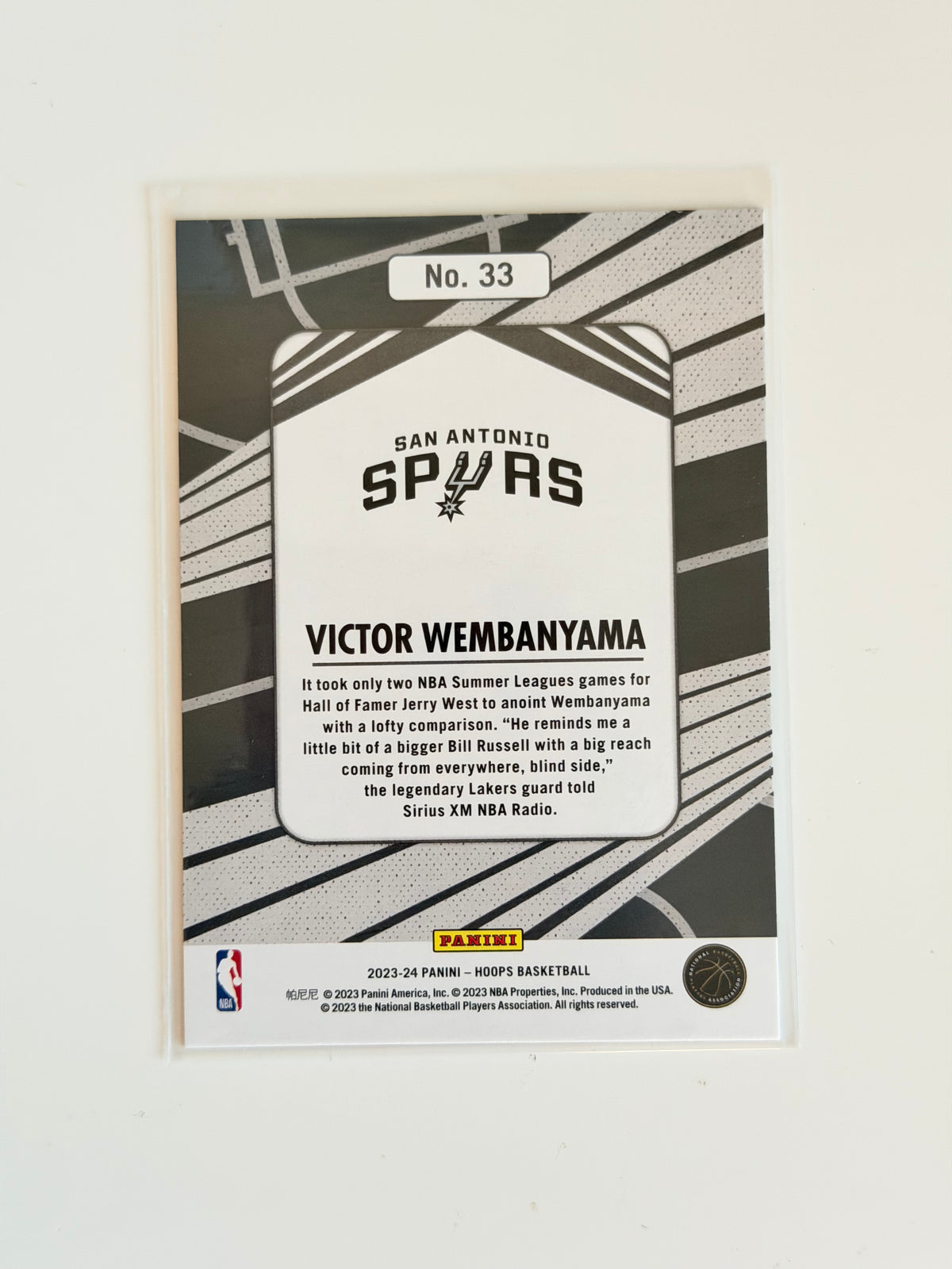 2023 Panini NBA Hoops - Victor Wembanyama - We Got Next Rookie #33 - Raw Ungraded Card