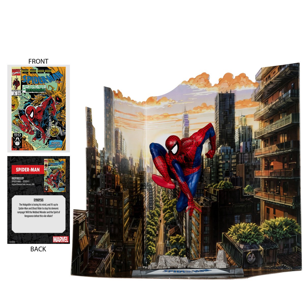 McFarlene - Spiderman (Spider-Man #6) - Scene Case 1:10 Scale Posed Figure
